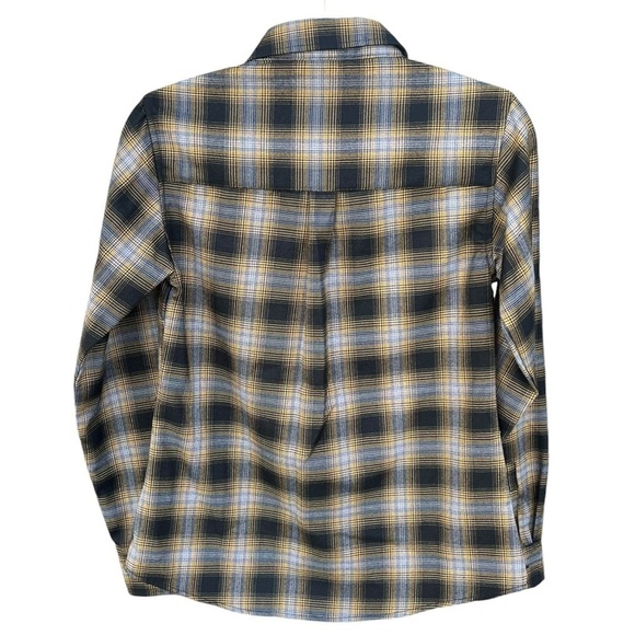 Dixxon Brownells Big Iron Plaid Flannel Pearl Snap Shirt Women’s Medium EUC - Picture 3 of 14